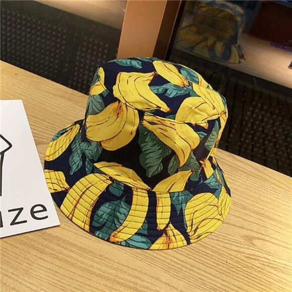 Cute Bucket Hat Reversible Double-Side-Wear Banana - Picture 1 of 6